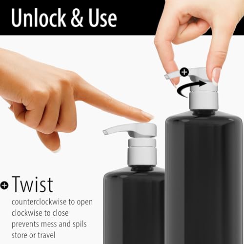 Bar5F Shampoo & Conditioner Pumps for 1 L / 33.8 oz Bottles | Fits 1″ Neck | Replacement Pump Top for Soap, Lotion & Body Wash (2-Pack White (Jet)) - Image 5