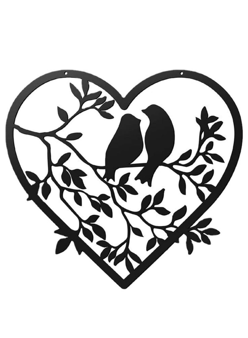دايتويز ديكورات جدارية، فنون جدارية معدنية، ديكورات جدارية على شكل طائر معدني، طائر على شجرة، ديكور جداري على شكل قلب، ديكور فني معدني لغرفة النوم، غرفة المعيشة، المكتب، الممر، الحديقة، الفناء، السياج. - Image 1