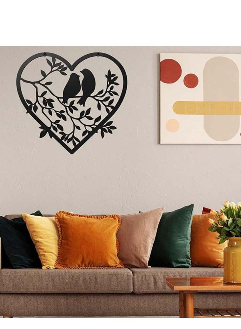 دايتويز ديكورات جدارية، فنون جدارية معدنية، ديكورات جدارية على شكل طائر معدني، طائر على شجرة، ديكور جداري على شكل قلب، ديكور فني معدني لغرفة النوم، غرفة المعيشة، المكتب، الممر، الحديقة، الفناء، السياج. - Image 5