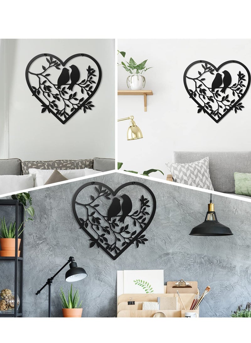 دايتويز ديكورات جدارية، فنون جدارية معدنية، ديكورات جدارية على شكل طائر معدني، طائر على شجرة، ديكور جداري على شكل قلب، ديكور فني معدني لغرفة النوم، غرفة المعيشة، المكتب، الممر، الحديقة، الفناء، السياج. - Image 4