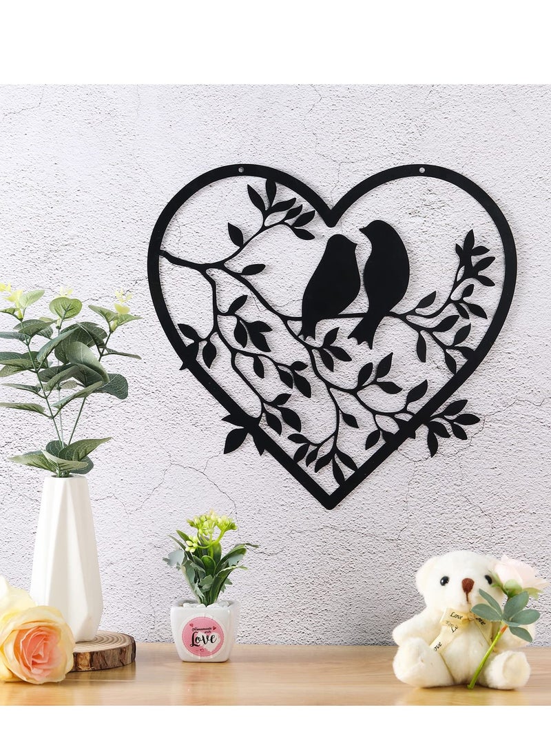 دايتويز ديكورات جدارية، فنون جدارية معدنية، ديكورات جدارية على شكل طائر معدني، طائر على شجرة، ديكور جداري على شكل قلب، ديكور فني معدني لغرفة النوم، غرفة المعيشة، المكتب، الممر، الحديقة، الفناء، السياج. - Image 2