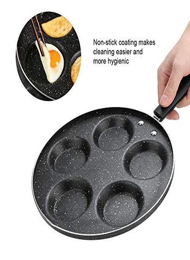 Fdit Nonstick Frying Pan, Aluminum Material, 5 Round-Hole Design, Suitable for Breakfast and Omelette Cooking - Image 3