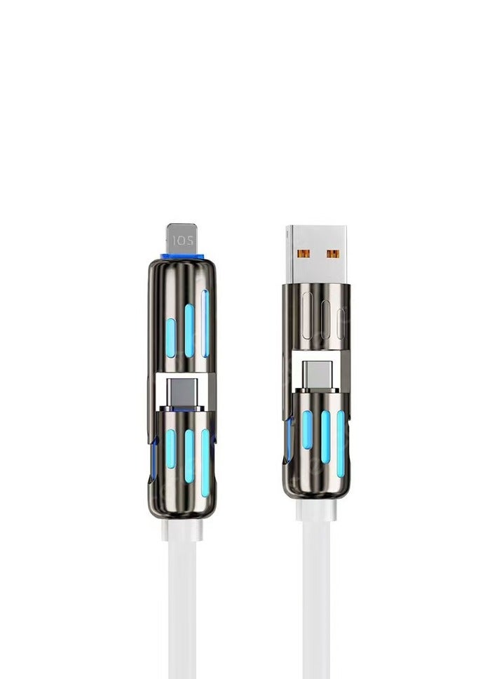 أضف هذا كابل شحن سريع للغاية للهواتف المحمولة 4 في 1 بقوة 240 واط بطول 1.5 إلى 2 متر - Image 1