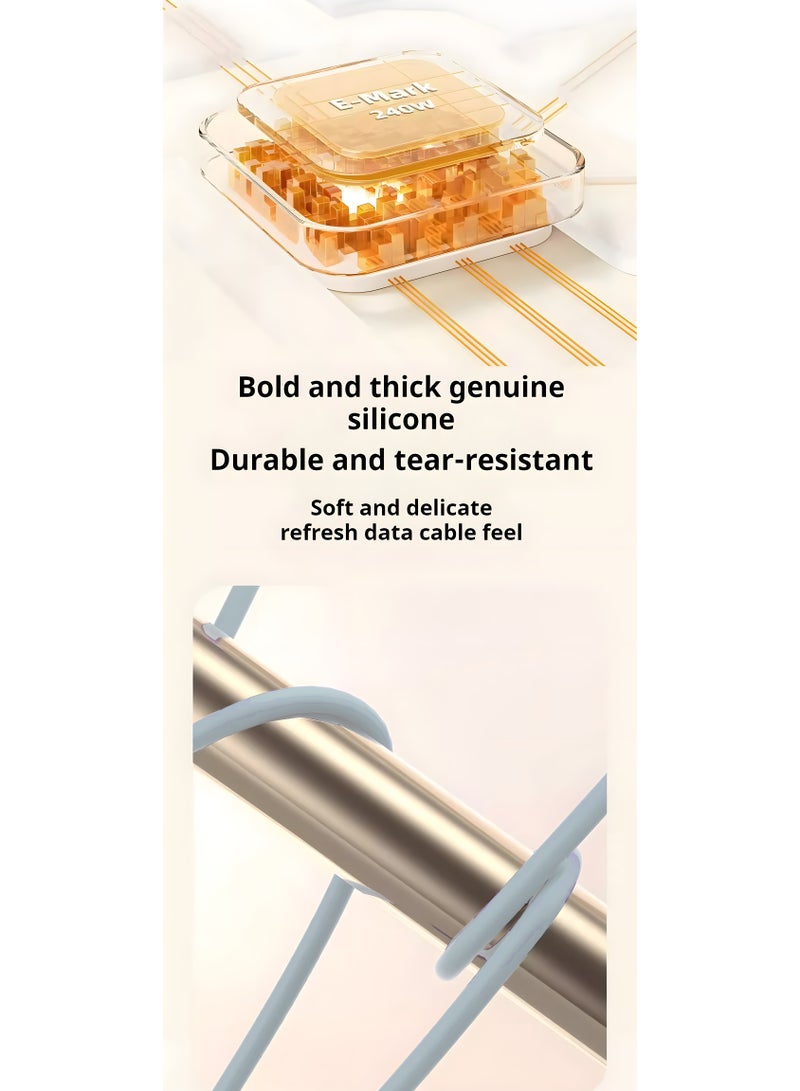 أضف هذا كابل شحن سريع للغاية للهواتف المحمولة 4 في 1 بقوة 240 واط بطول 1.5 إلى 2 متر - Image 5