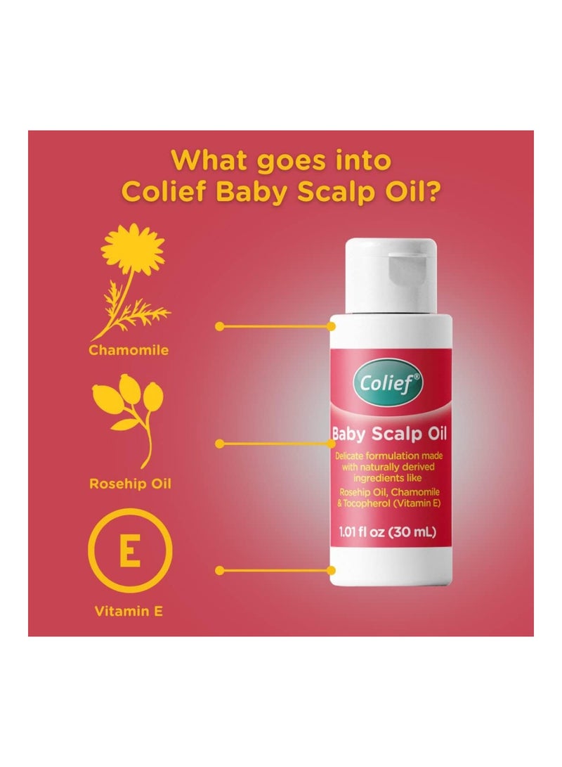 Colief Baby Scalp Oil | Soothing Moisturizing Oil for Babies Scalp and Skin | Preventative of Itchy, Flaky, Dry, Damaged Skin on Infants | With Rosehip Oil, Chamomile and Vitamin E | 1.01 Fl. Oz - Image 2