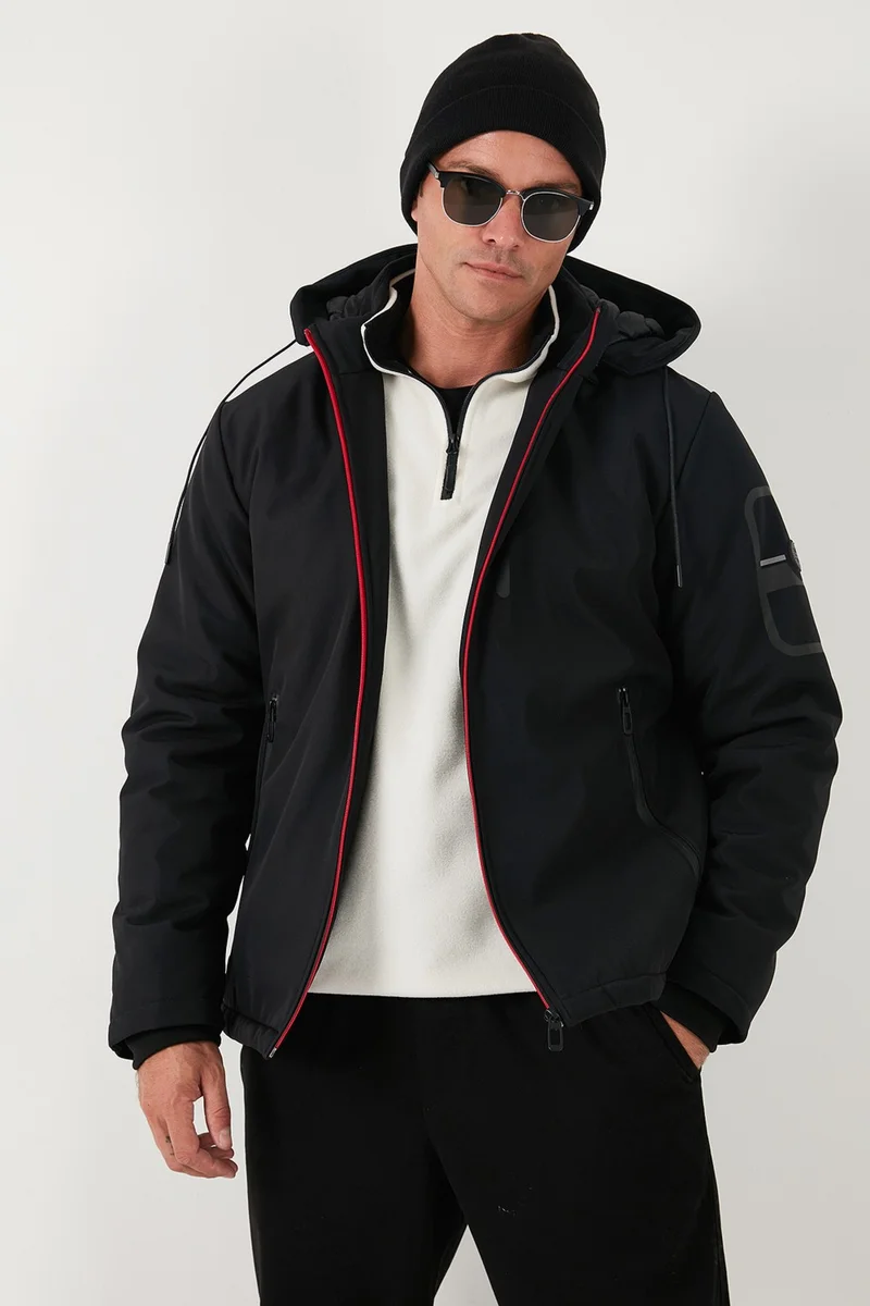 Regular Fit Detachable Hooded Pocket Jacket Men's Jacket 497ALBERT