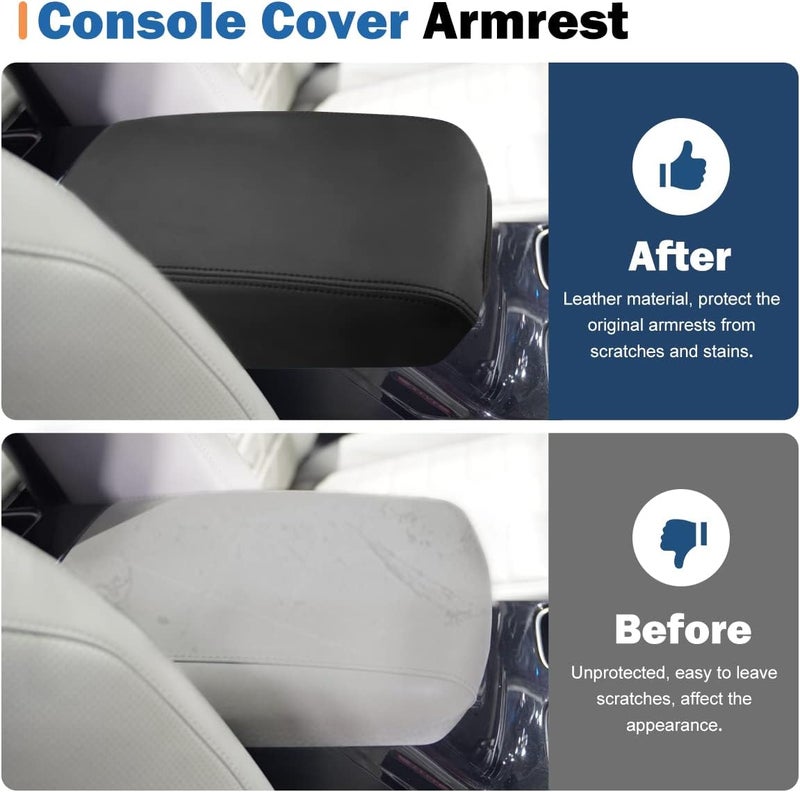 INTGET Black Leather Center Console Cover for Kia Telluride - Image 5