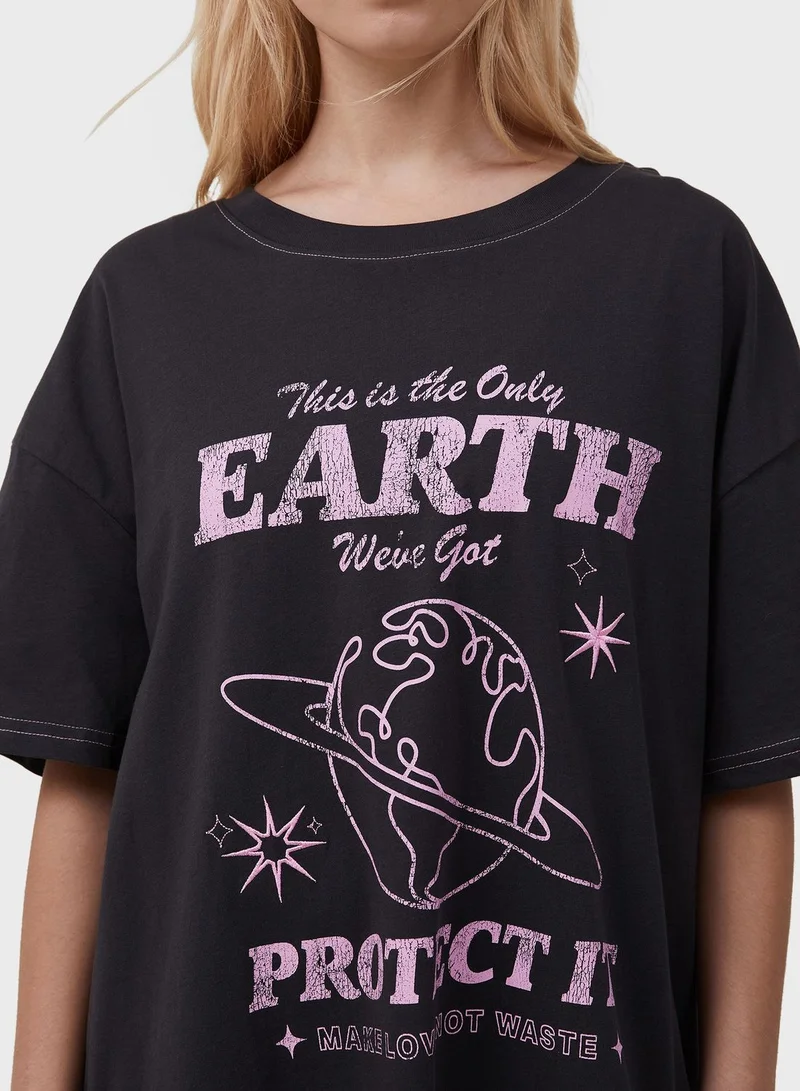 Cotton On Body Round Neck Graphic Nightdress