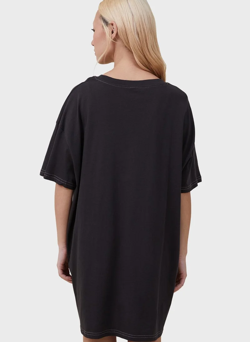 Cotton On Body Round Neck Graphic Nightdress
