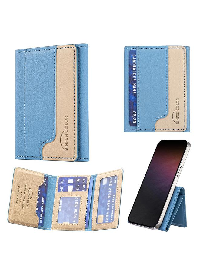 زبون حافظة بطاقات جلدية أفقية مغناطيسية متوافقة مع الألوان - Image 1