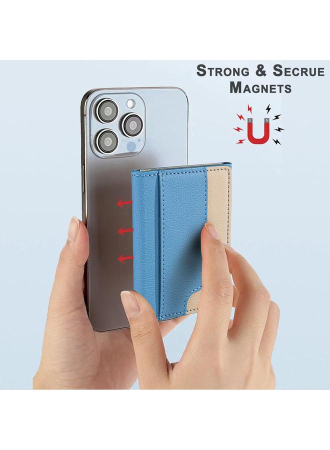 زبون حافظة بطاقات جلدية أفقية مغناطيسية متوافقة مع الألوان - Image 3