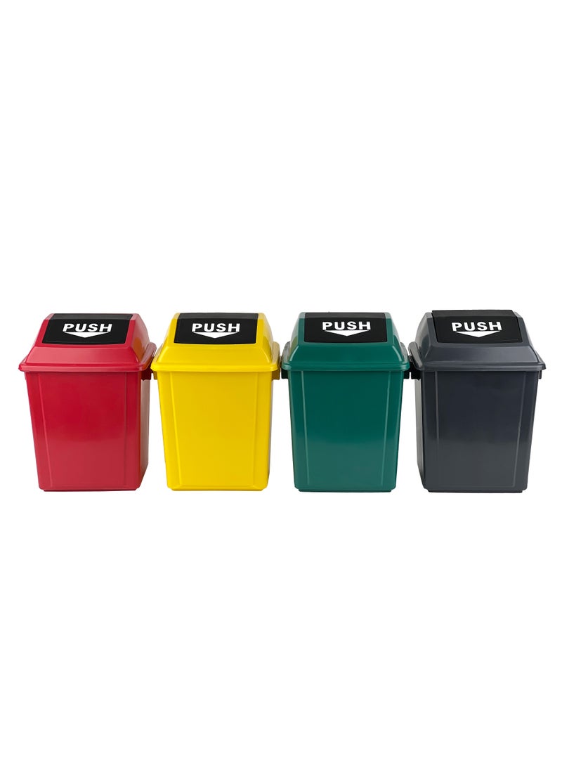 Gator Gator Quadrate Garbage Bin with Push Top  25L Gray  - Image 4