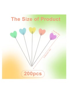 KASTWAVE 200 Pcs Flat Love Head Pins Sewing Pins Flat Head Straight Pins Quilting Pins Assorted Colors Decorative Pins for Dressmaker Craft Sewing Projects Jewelry and DIY(2.14inch)  - Image 2