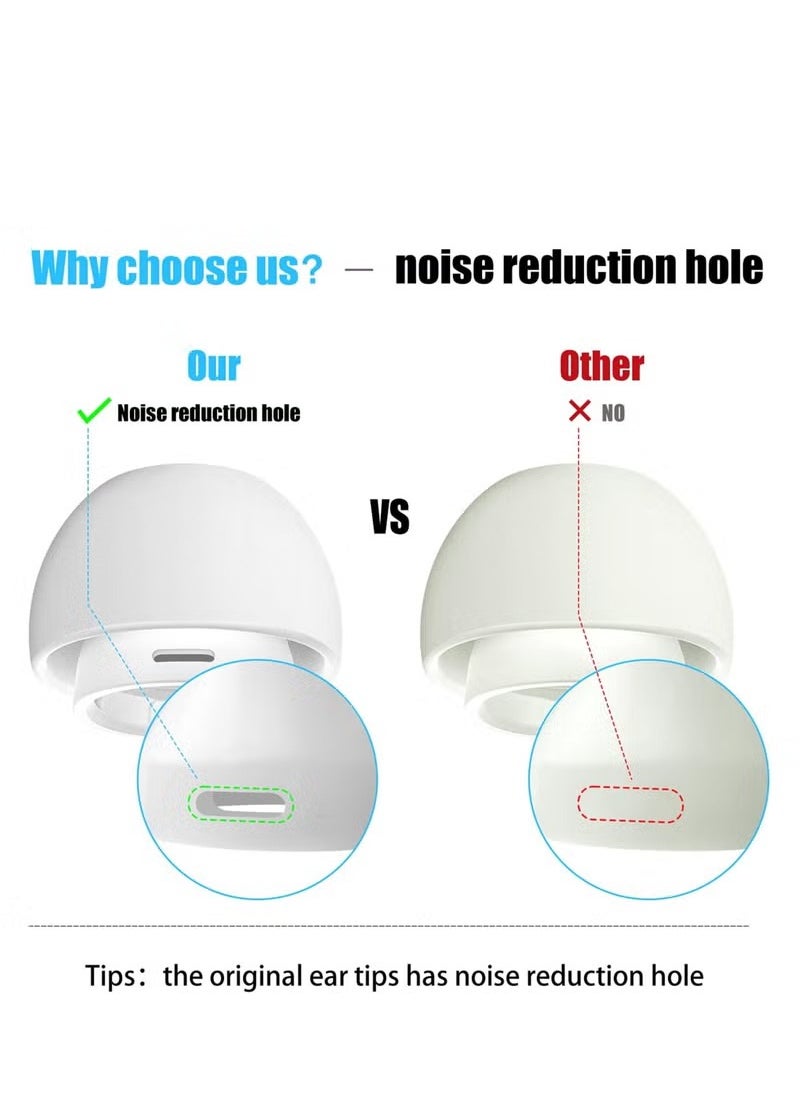REACLOUD - [3 Pairs] Replacement Ear Tips for Airpods Pro and Airpods Pro 2nd Generation with Noise Reduction Hole, Silicone Ear Tips for Airpods Pro with Portable Storage Box and Fit in The Charging Case(S/M/L) - Image 1