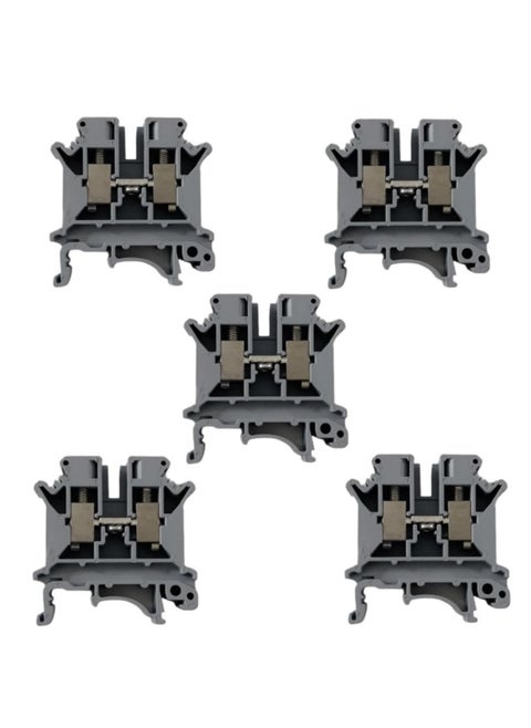 Terminal Block Wire Connector 6Mm‚² 57A 24-8Awg Current Universal Neutral Class Connector Screw Terminal Block Strips Pass-Through Pack Of 5
