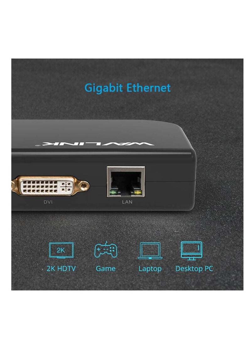 Wavlink UG39DK1 Black Dual 2K USB 3.0 Universal Docking Station, Black | WL-UG39DK1 - Image 4