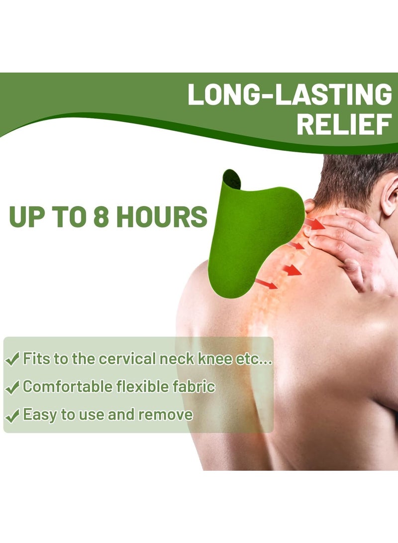 KASTWAVE Pain Relief Patches for Neck Knee, 24 Pcs Count Warming Herbal Plaster Moxibustion Deep Heat Patches, Strength Heat Patches, 8 Hours Deep Heating Extra Strength for Neck, Knee, Back, Shoulder  - Image 2