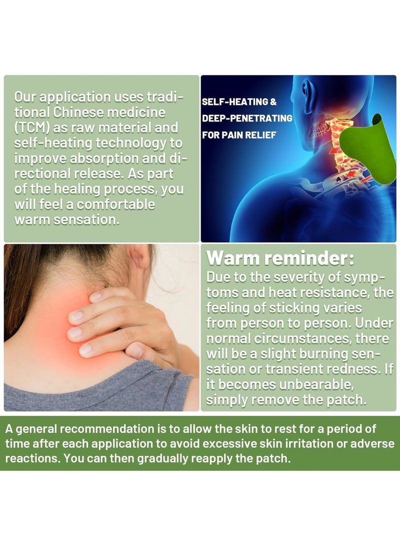 KASTWAVE Pain Relief Patches for Neck Knee, 24 Pcs Count Warming Herbal Plaster Moxibustion Deep Heat Patches, Strength Heat Patches, 8 Hours Deep Heating Extra Strength for Neck, Knee, Back, Shoulder  - Image 3