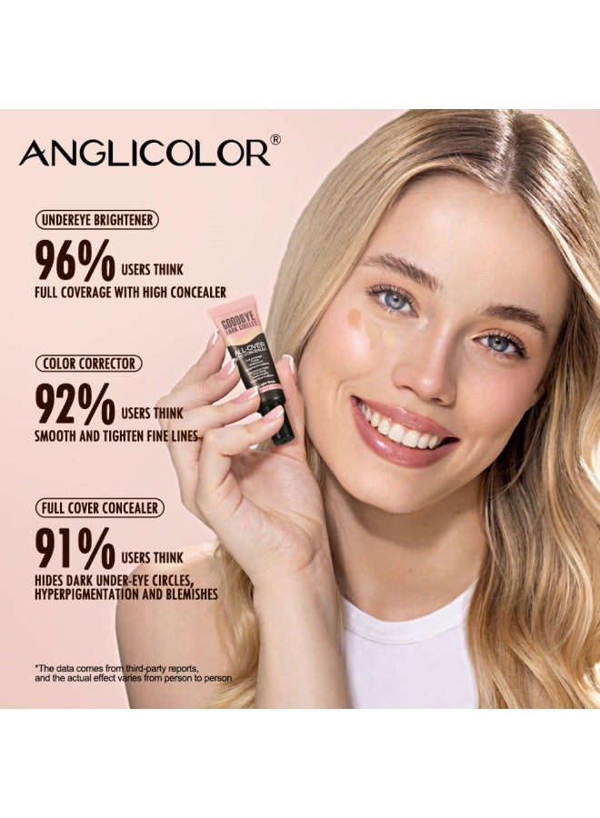 Anglicolor Liquid Concealer, High coverage, Effectively Covers Dark Circles and Fine Lines, Natural and Long-Lasting, Waterproof and Smudge-proof (#2.0 Light Nude) - Image 3