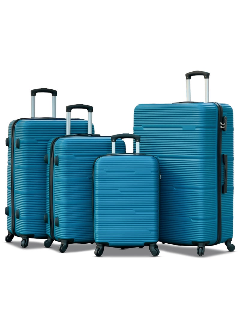 ZAAPPY Hard Shell Horizon Line ABS Lightweight 4 PCS SET (20/24/28/32 Inch) Luggage, Combination Lock Suitcase - Image 1