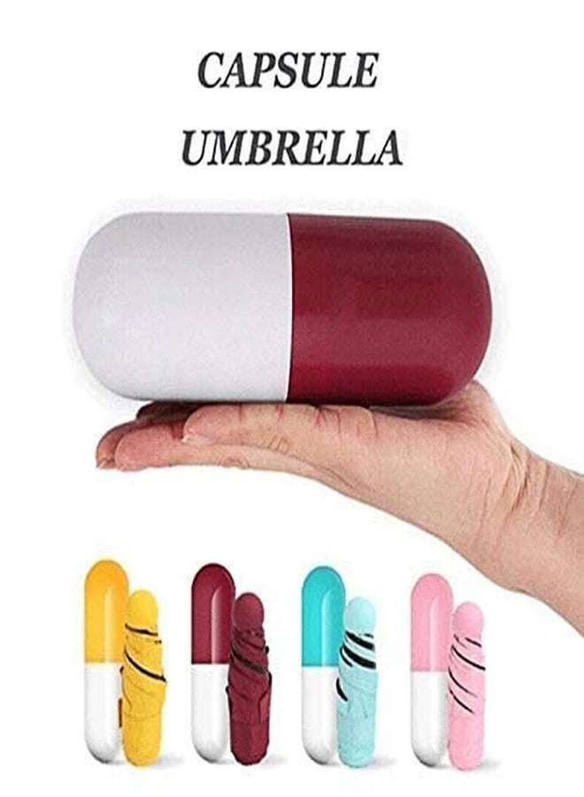 STOCKZONE Umbrella with Capsule Shape Bottle Case Cover & Long Size Handle|Small Cute Sun & Rain Waterproof Ultra Portable Protective Mini Travel UV Umbrella for Men Women Kids Boys & Girls - Image 4