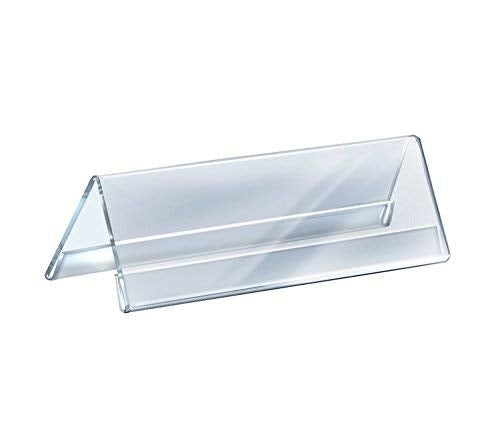 Shuban Clear Acrylic Desk Name Plate Holder – 20 Pack 2-Sided 08 Inch x 02 Inch V-Shaped Display Stand for Name Plates, Table Place Cards, Signs & Labels – Reusable for Office, Business, Weddings, Restaurants & Schools - Image 3