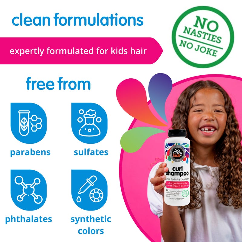 SO COZY SoCozy Curl Shampoo | For Kids Hair | Ultra-Hydrating Cleanser | No Parabens, Sulfates, Synthetic Colors or Dyes, Sweet-CrÃ¨me, 10.5 Fl Oz - Image 5