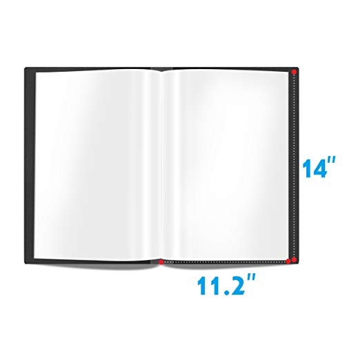 Vantasii Presentation Book 40 Clear Pockets Sleeves Protectors Art Portfolio Clear Book for Artwork, Report Sheet, Letter(Can Accommodate 14 X 11inch) - Image 4