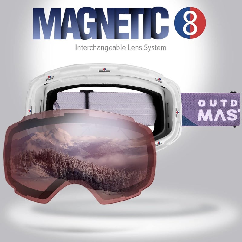 OutdoorMaster Ski Goggles PRO - Frameless, Interchangeable Lens 100% UV400 Protection Snow Goggles for Men & Women - Image 2