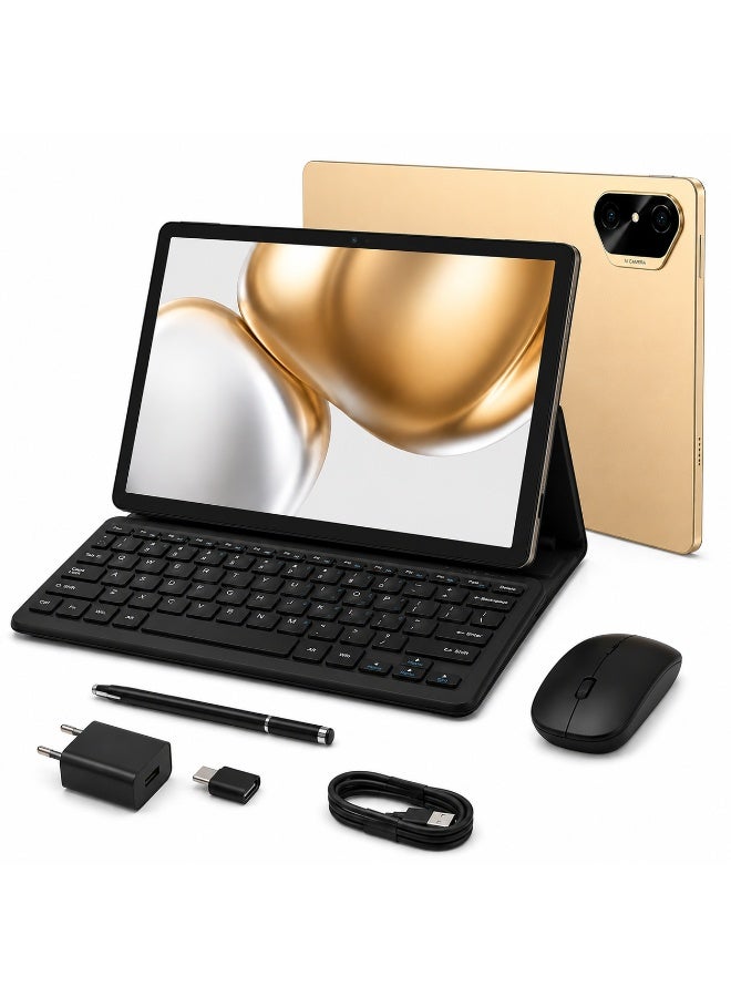 MODIO TAB M42 10.1 Inch IPS Android Tablet, 8GB RAM + 512GB Storage, Dual SIM 4G LTE, 10000mAh Battery, Keyboard, Wireless Mouse, Touch Pen & Protective Case