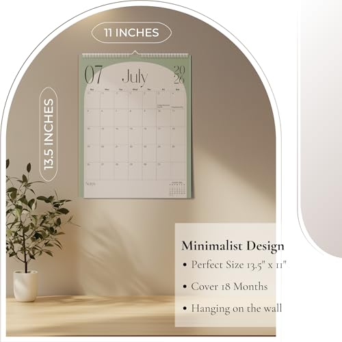 Paper Play Wall Calendar 2026-2027 Hanging Calendar - Jan 2026 to Jun 2027, 13.5 x 11 Inches 18 Months Spiral Twin-Wire Binding Calendar Planner, Large Writing Blocks with Holidays - Image 2