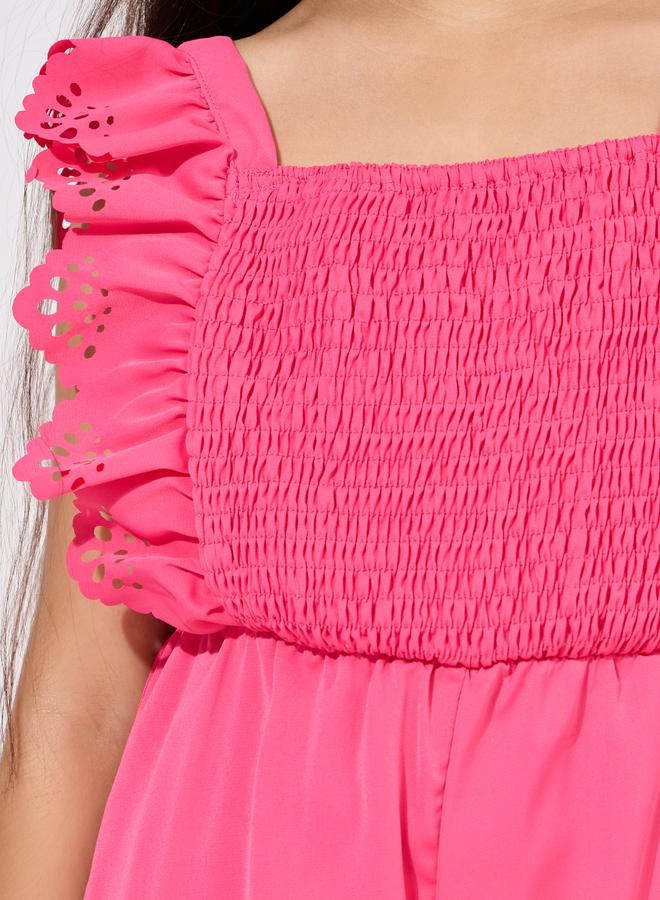 Styli Ruffled Trim Square Neck Jumpsuit  - Image 3