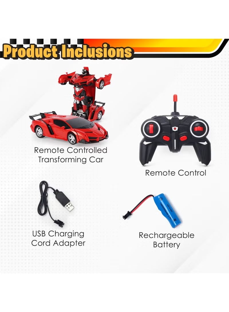 TIGER Home Smart Remote Control Robot Transformer Car Toy for Kids – 360° Drifting, Single Button Transformation, Durable Interactive Fun Toy, Blue - Image 2