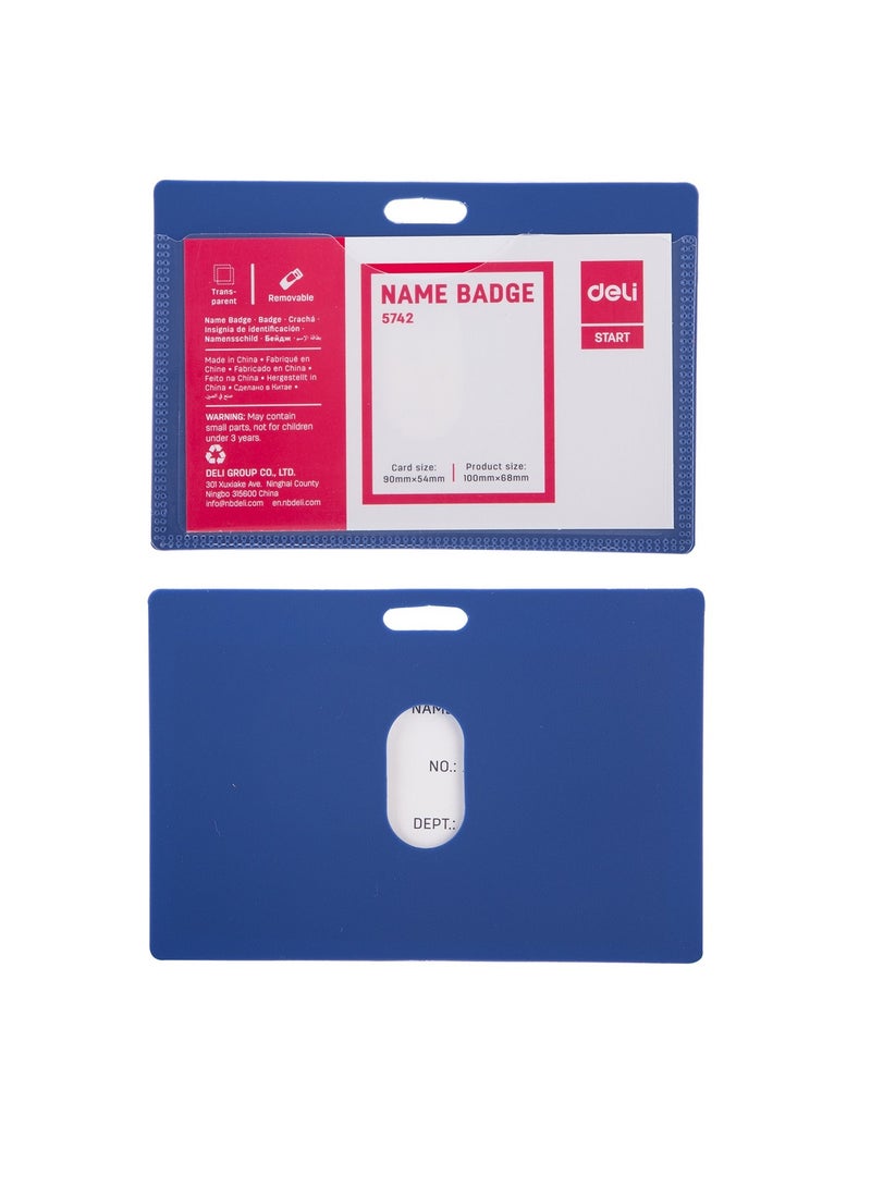 Deli حامل شارة الاسم 10 قطع مع مشبك أزرق - Image 2