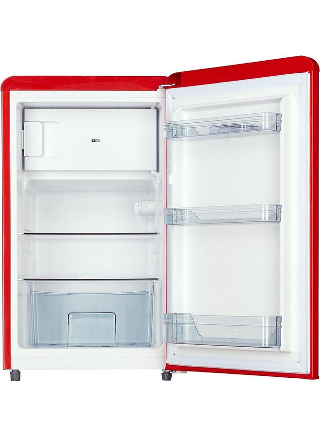 HOOVER 120 Liters Single Door Retro Style Refrigerator, Compact/Small Size Fridge, Best For Kids Room, Bedroom, Office & Mini Bar, Freestanding HSD-K123R Red - Image 2