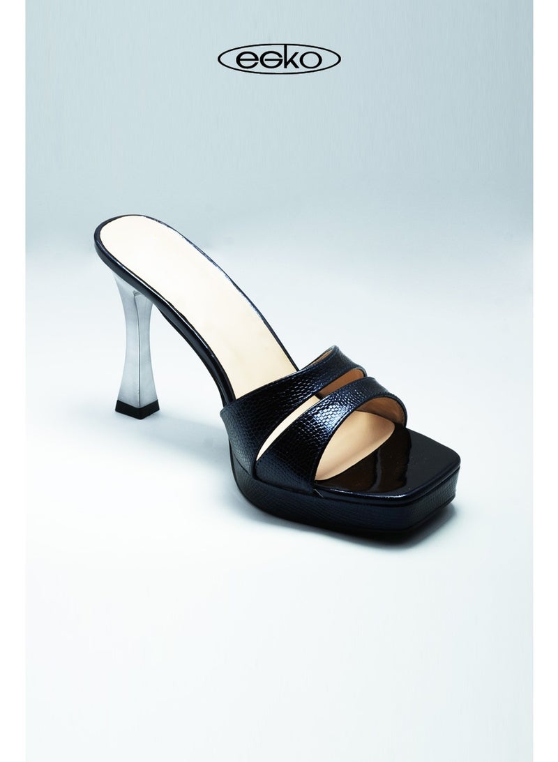 Women’s Square-Toe Platform High Heel Mules - Image 1