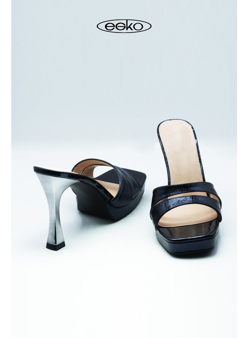 Women’s Square-Toe Platform High Heel Mules - Image 2