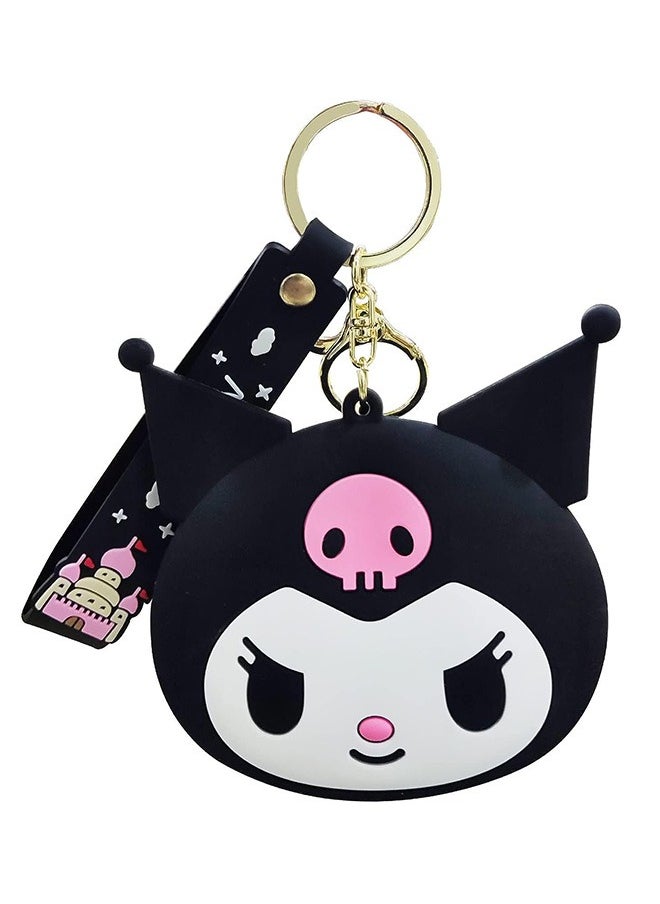 Generic KUROMi Coin Bag Keychain, Lovely KeyChain Wallet, Cartoon Animal Silicone Coin Purse with Zipper, Kuromi Accessories for Girls Handbag Car Pendants  - Image 1