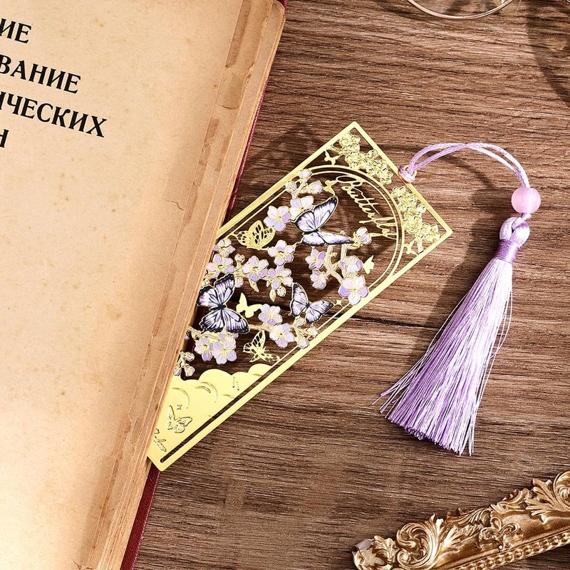 icceemee 2pcs Bookmark Butterfly Flower Theme Pretty Book Marks Set with Bookmarks for Women, Cute Book Markers for Writers, Kids, Teens, Men Readers, Reading Accessories Gifts for Book Lovers - Image 4