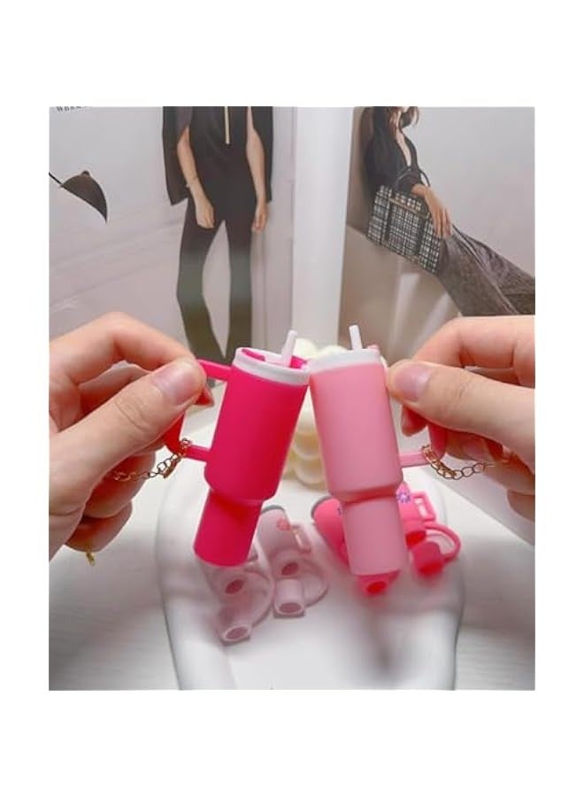 Doll House Accessories: Miniature 40 oz Tumbler Cup Model with Handle, Drink Cup for Dolls, Miniature Cups for Dollhouse, Simulation Crafts DIY (Beige) - Image 4