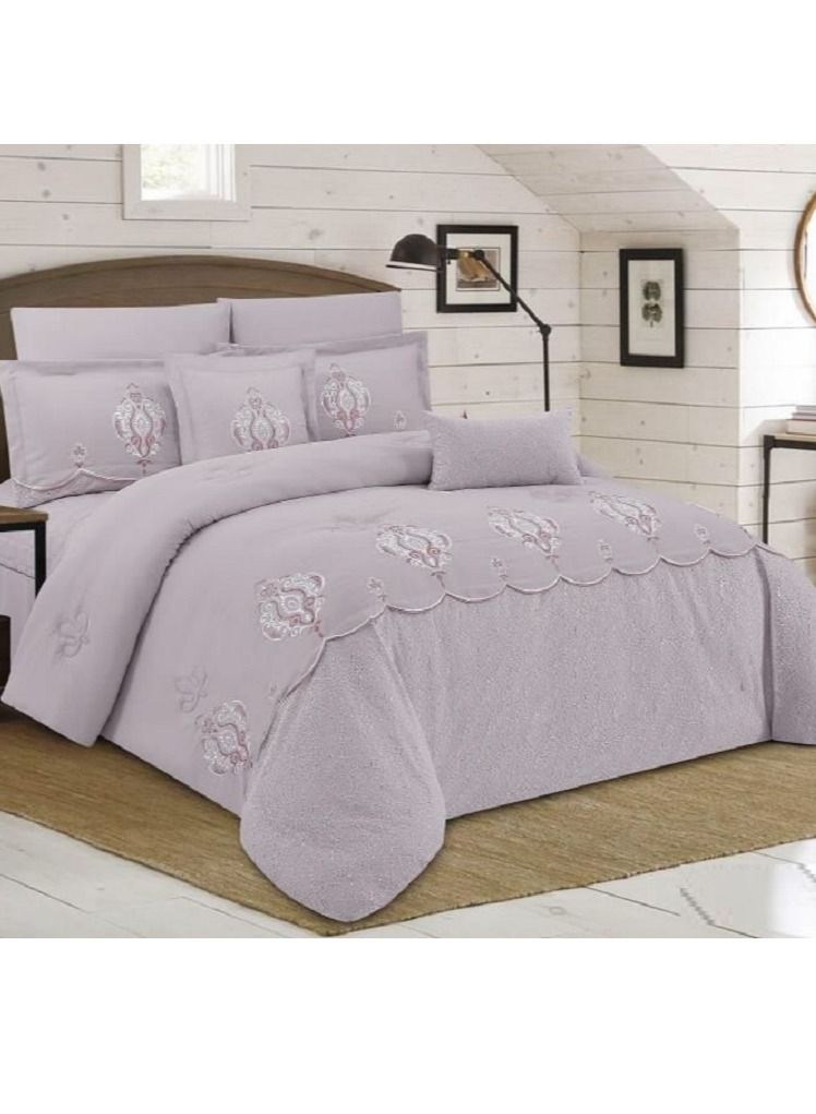 هورس مفرش صيفي من الماكروفيبر الفاخر مطرز مناسب لمقاس سرير مزدوج 200×200 سم من هورس مكون من 8قطع 350 غرزة - Image 2