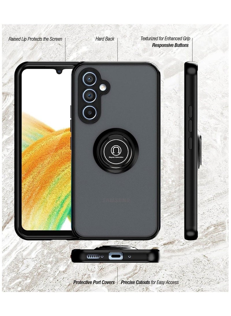 Raxoom Galaxy A34 5G Case with Screen Protector, Shock-Absorption Anti-Scratch Phone Case with Kickstand, Magnetic Car Mounts Supports - Image 4