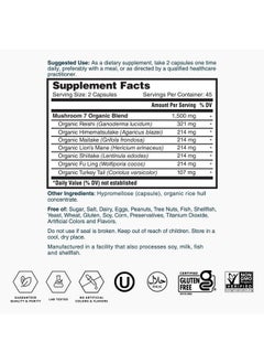 Nature's Lab Mushroom 7 Organic Blend - Benefits The Immune System, Cell Function and Endurance - 90 Capsules (45 Servings)  - Image 3
