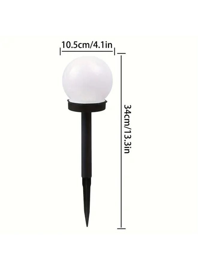 6 Pack White Solar Spherical Outdoor Path Lights Garden Lawn Decoration - Image 4