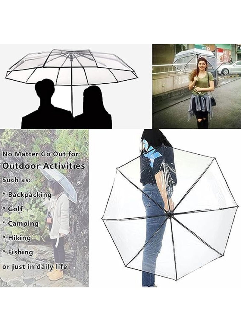 Rock Pow - Folding Umbrellas Travel Umbrella, Transparent Umbrella Pocket Umbrella, Portable Compact Protection, Light Weight Waterproof, Rain and Sun Umbrella Elegant Umbrella In Transparent - Image 1