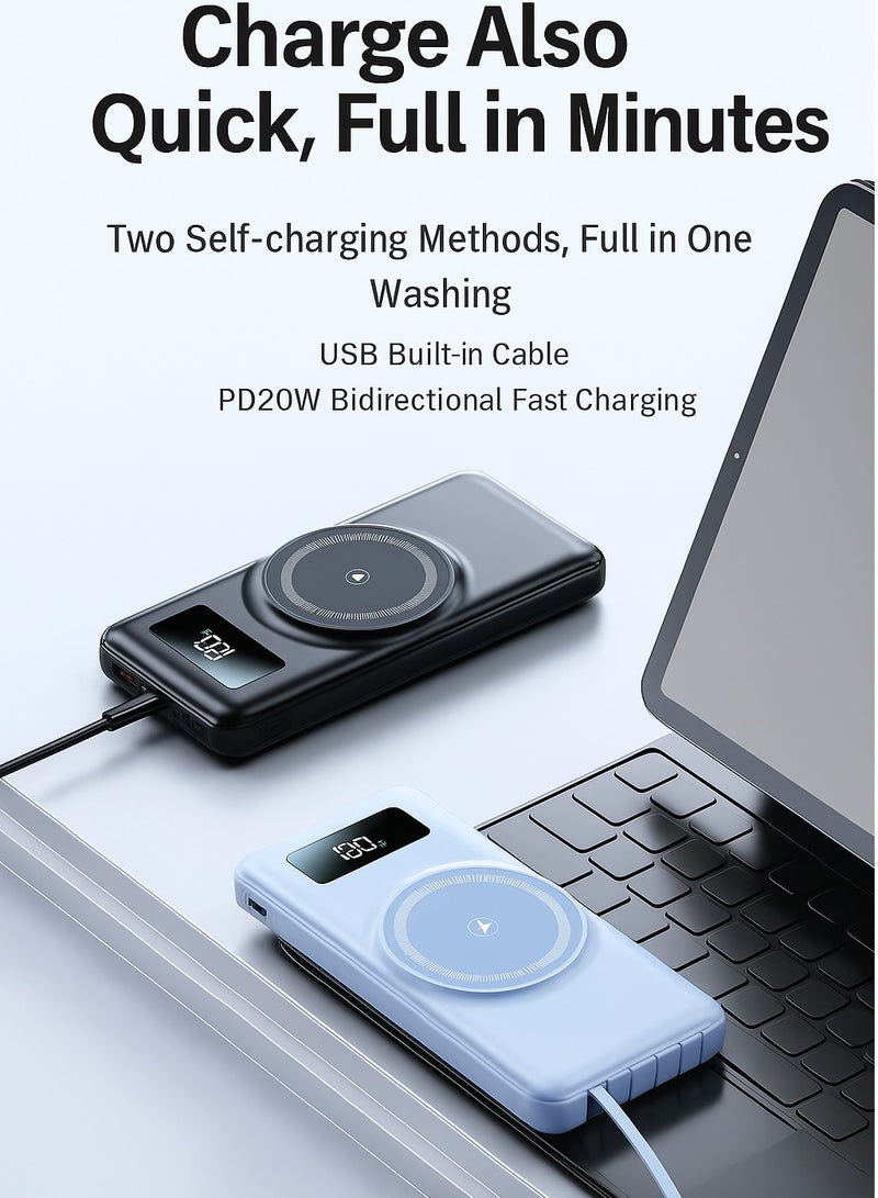 22.5W fast power bank 10000mAh magnetic wireless charging with built-in Magsafe mobile power bank - Image 2
