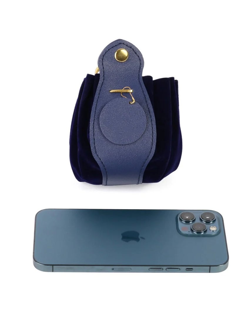 Generic A set of (12) luxury velvet bags for distributions, blue color |*15.5*14.5 cm - Image 2