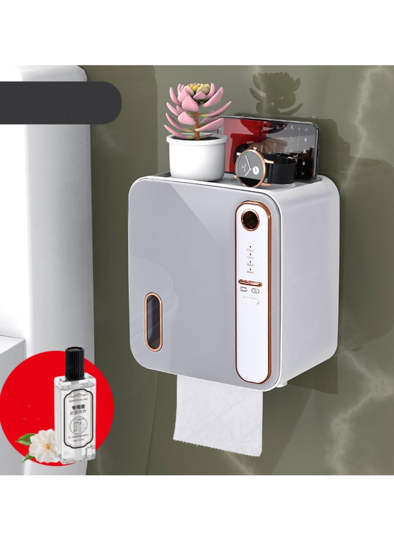 Generic - Smart Aromatherapy Bathroom Tissue Box Toilet Paper Storage Rack Nail-free Drill-free, Waterproof, Suitable for Bathroom and Toilet - Image 1