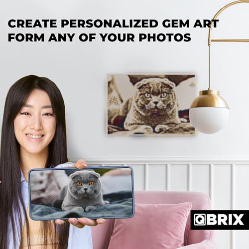 QBRIX فن الماس المؤطر من QBRIX من أي صورة - مجموعة رسم الماس مخصصة للبالغين - فن الجواهر المخصص - مجموعة حرف يدوية للبالغين - عتيق - 8 × 12 بوصة - Image 3