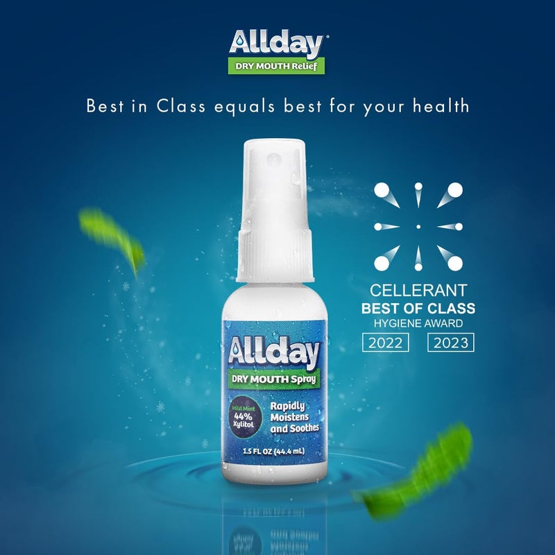 Allday Dry Mouth Spray - Maximum Strength Xylitol, Fast Acting, Non-Acidic (Pack of 2) - Image 2